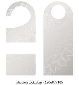 Door knob or hanger sign with floral mandala design. cartoon vector illustration.