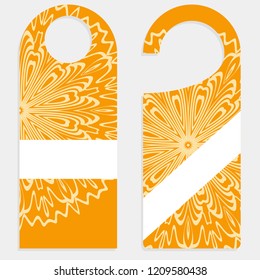 Door knob or hanger sign with floral mandala design.