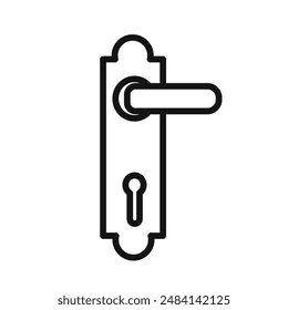 Door knob icon (2) black and white vector sign