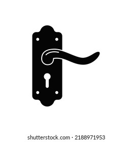 Door Knob Icon  In Black Flat Glyph, Filled Style Isolated On White Background