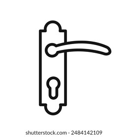 Door knob icon black and white vector sign