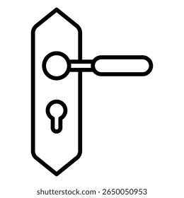 ícone botão de porta plano fino esboço arte logotipo