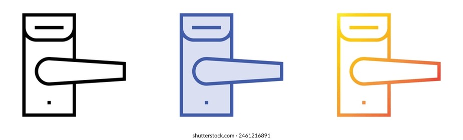 door knob icon. Linear, Blue Fill and Gradient Style Design Isolated On White Background