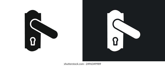 Door knob Icon linear graphics set vector in black