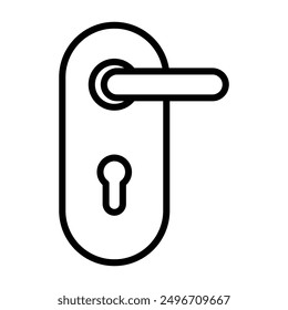 Door knob icon linear logo mark in black and white