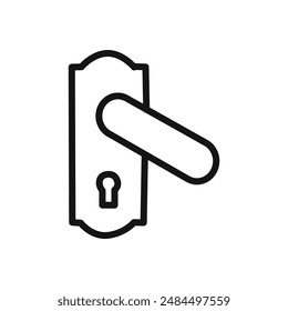 Door knob Icon linear vector graphics sign