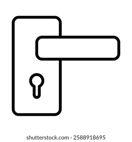 Door knob icon Outline vector symbol sign