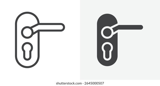 Ícone de botão de porta Contorno do sinal de vetor