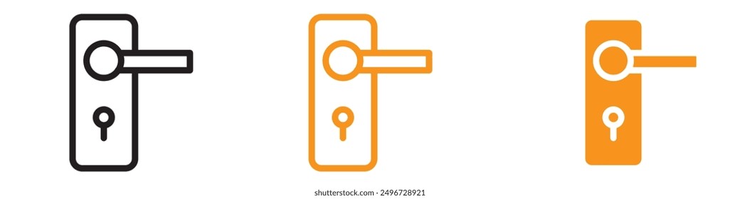 Door Knob Icon Set Home Hardware Illustrations for Interior Design and Construction