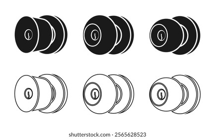 door knob icon set vector illustration isolated on white background.