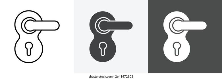 Door knob icon set vector art