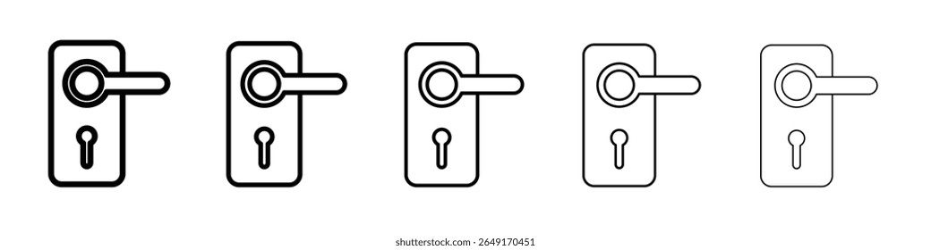 Ícone de botão de porta conjunto de marca de logotipo de contorno fino