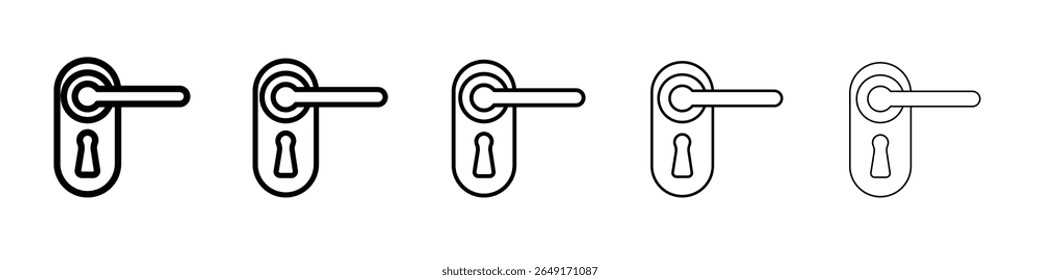 Ícone de botão de porta conjunto de marca de logotipo de contorno fino