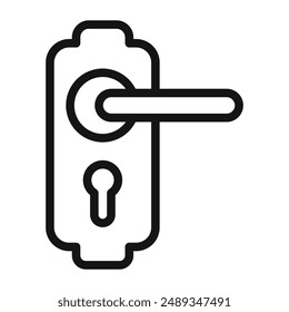 Door knob icon Vector symbol or sign set collection in black and white outline