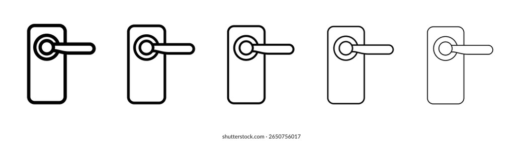 ícone botão de porta vetor delineamento fino estilo sinal