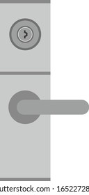 Door knob and keyhole isolated vector illustration.