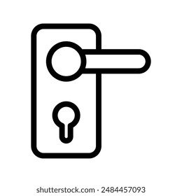 Door knob linear logo mark in black and white