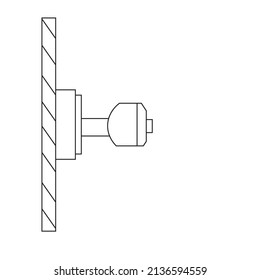 The door knob with lock - Illustration , vector , icon 