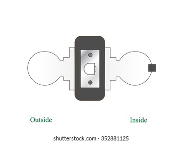 Door knob out line vector
