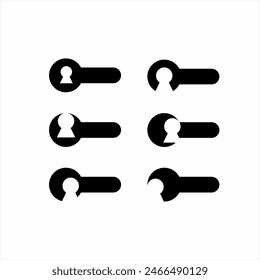 Door knob set icon design with keyhole.