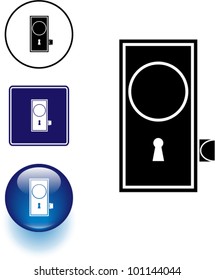 door knob symbol sign and button