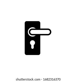 Door knob vector icon in black solid flat design icon isolated on white background