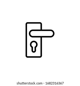 Door Knob Vector Icon In Linear, Outline Icon Isolated On White Background