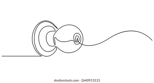 door knob vector illastration continuous one line drawing of white background.Open door one line illustration, Doorknob Black Stroke Linear Icon, Doorknob Line Icon Design, Door Handle with microbe.