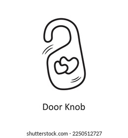 Door Knob vector outline hand draw Icon design illustration. Valentine Symbol on White background EPS 10 File