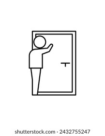 door knock icon, vector best line icon.