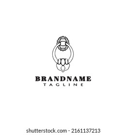 door knocker logo cartoon icon design template black modern isolated vector illustration