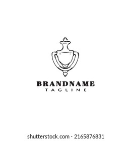 door knocker logo cartoon icon design template black modern isolated vector illustration