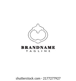 door knocker logo cartoon icon design template black modern isolated vector illustration