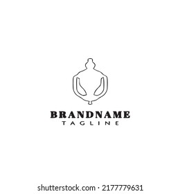 door knocker logo cartoon icon design template black modern isolated vector illustration
