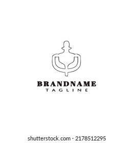 door knocker logo cartoon icon design template black modern isolated vector illustration