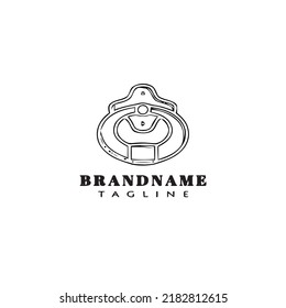 door knocker logo cartoon icon design template black modern isolated vector illustration