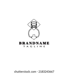 door knocker logo cartoon icon design template black modern isolated vector illustration