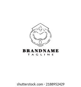 símbolo de la caricatura del logotipo de la puerta icono plantilla de diseño de la ilustración del vector aislado negro