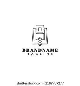 door knocker logo cartoon icon design template black modern isolated vector illustration