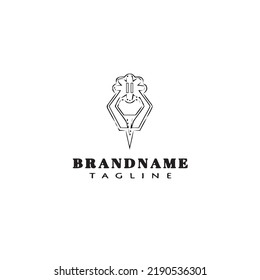 door knocker logo cartoon icon design template black modern isolated vector illustration