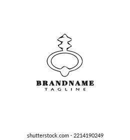 door knocker logo cartoon icon design template black modern isolated vector illustration