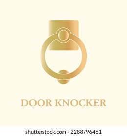 door knocker logo design vector flat modern isolated illustration