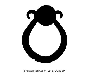 Door knocker silhouette vector art white background