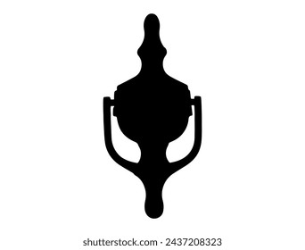 Door knocker silhouette vector art white background