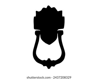 Door knocker silhouette vector art white background