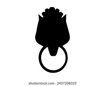 Door knocker silhouette vector art white background