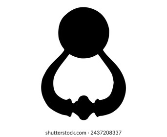 Door knocker silhouette vector art white background