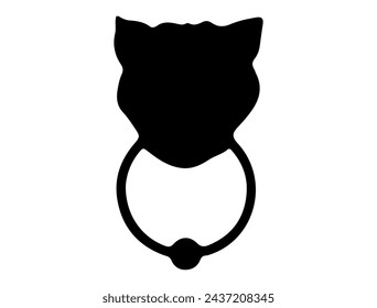 Door knocker silhouette vector art white background
