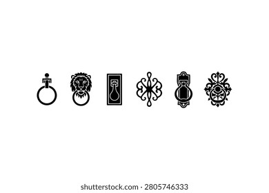 Door Knocker Silhouette Vector Collection Set