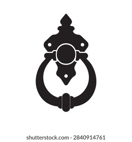 Door knocker silhouette vector flat illustration design.
